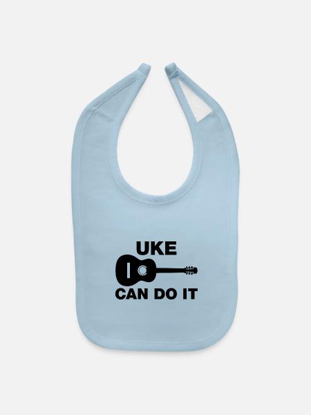 Uke Can Do It - Baby Bib - light blue - Front