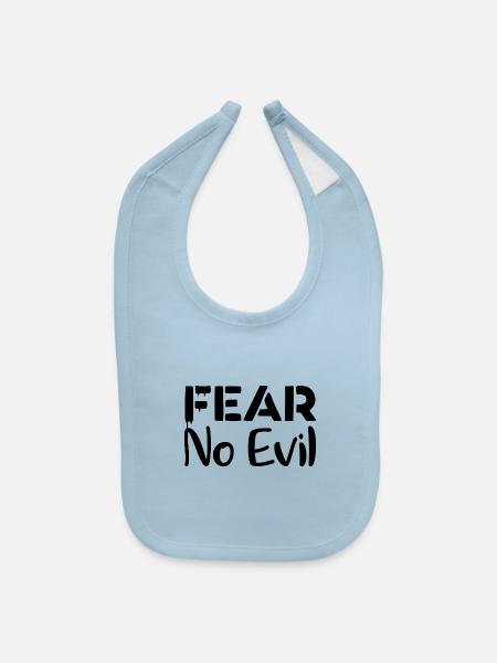 Fear No Evil - Baby Bib - light blue - Front