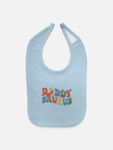 Daddy Saurus - Baby Bib - light blue - Front