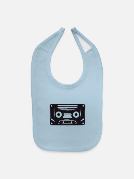A vintage cassette tape - Baby Bib - light blue - Front