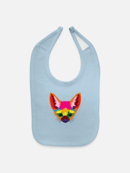 Modern art fennec - Baby Bib - light blue - Front