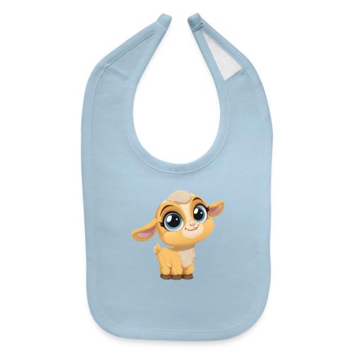 Sweet Cartoon Baby Goat with Joyful Smile - Baby Bib