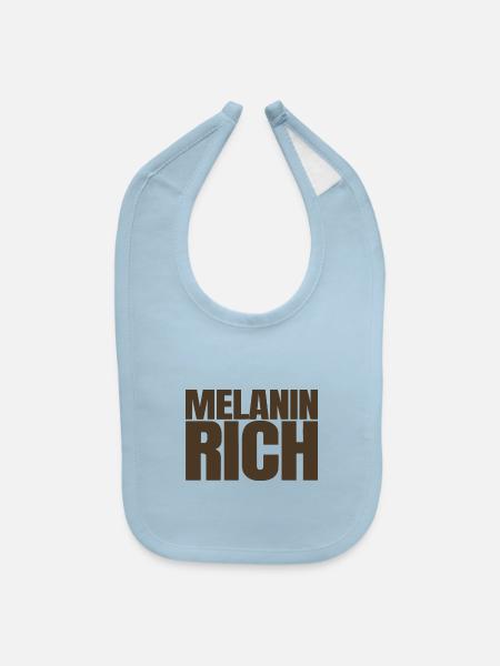 Melanin Rich - Baby Bib - light blue - Front