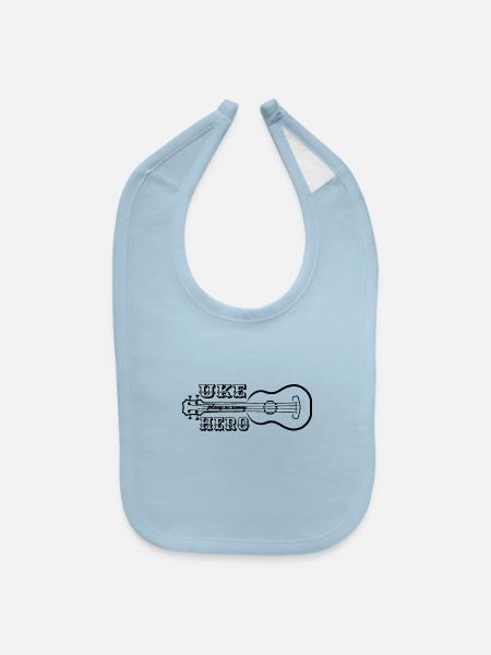 Uke Hero - Baby Bib - light blue - Front