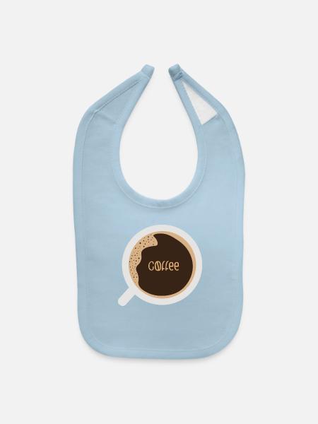 Americano Coffee, Coffee - Baby Bib - light blue - Front