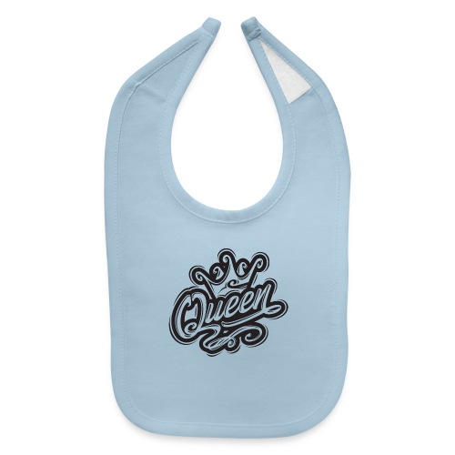 Queen With Crown, Typography Design - Baby Bib