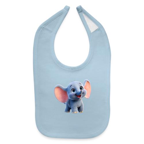 Playful Baby Elephant with Big Eyes - Baby Bib