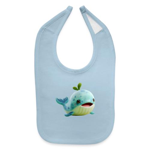 Playful Green-Blue Baby Whale - Baby Bib