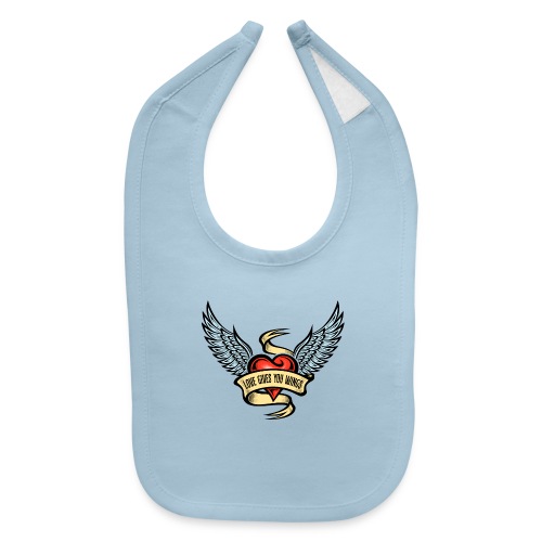 Love Gives You Wings, Heart With Wings - Baby Bib