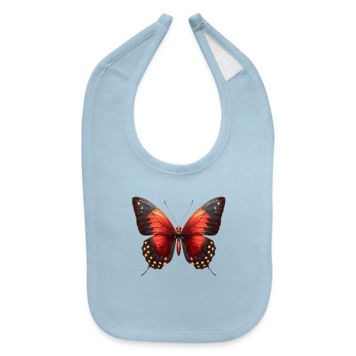 Bright Red, Black, and Yellow Butterfly - Baby Bib