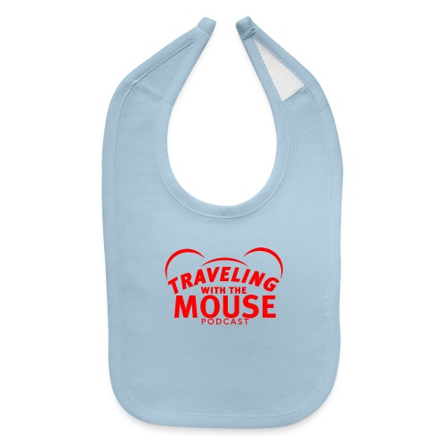 TravelingWithTheMouse logo transparent RED Cropped - Baby Bib