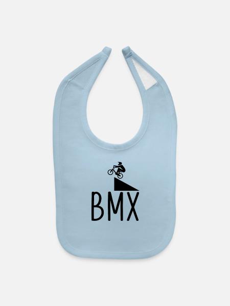 bmx stunt design - Baby Bib - light blue - Front