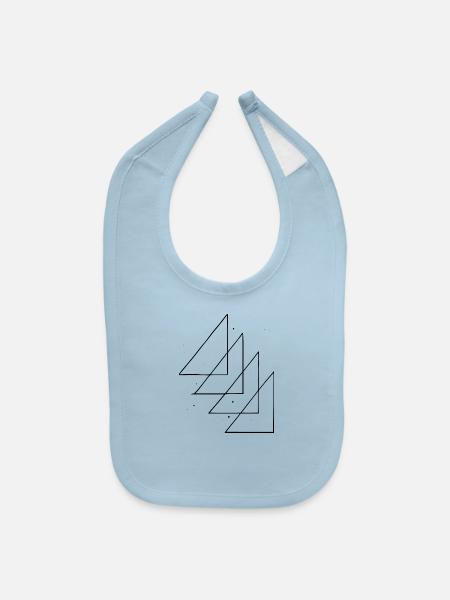 Abstract Triangle 4x - Baby Bib - light blue - Front