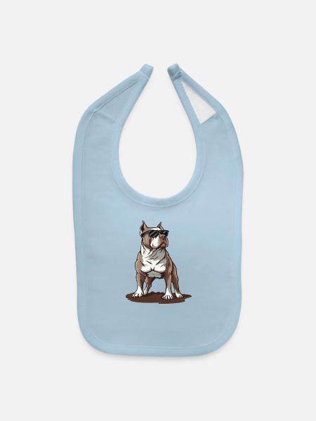 Pitbull The Guardian - Baby Bib - light blue - Front