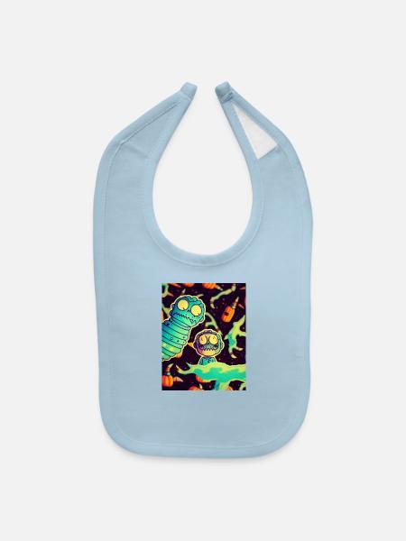 hallowen evil monster - Baby Bib - light blue - Front