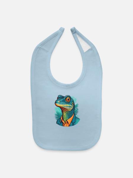 Monitor Lizard - Baby Bib - light blue - Front