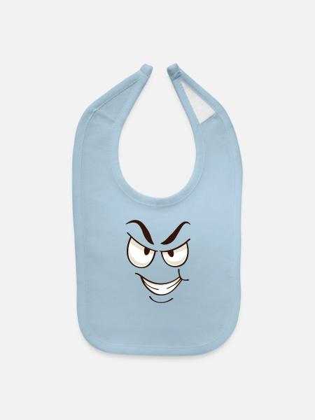 Evil Smile - Baby Bib - light blue - Front