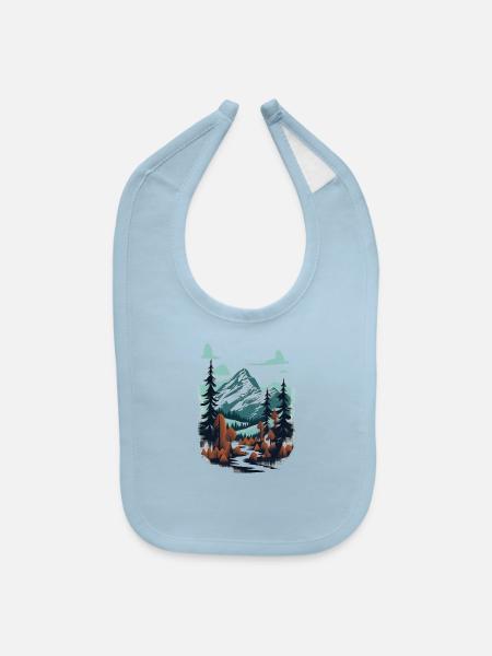 Retro Wilderness Escape - Baby Bib - light blue - Front