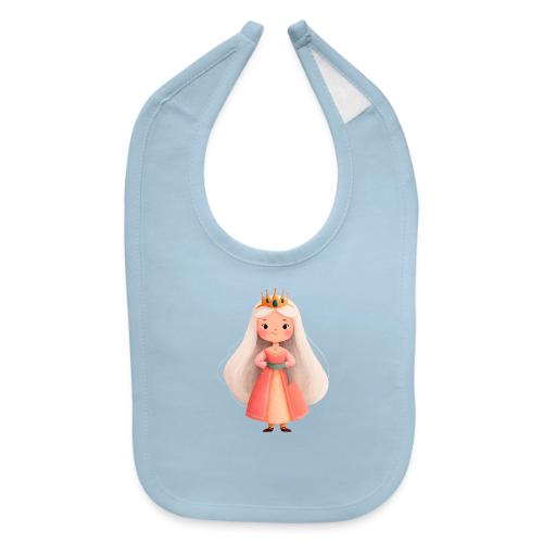 Cute Cartoon Little Princess with Long Hair - Baby Bib