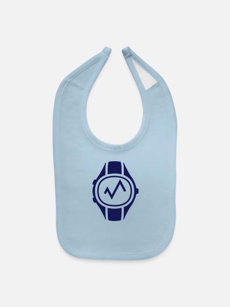 Heart Rate Monitor Watch - Baby Bib - light blue - Front