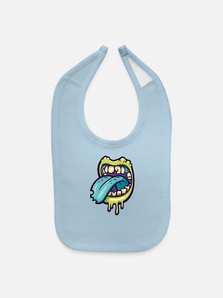 Mouth zombies - Baby Bib - light blue - Front