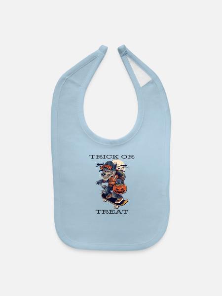 Trick Or Treat - Baby Bib - light blue - Front
