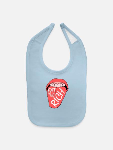 Eat the rich - Baby Bib - light blue - Front