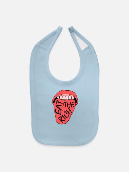 Eat the rich - Baby Bib - light blue - Front