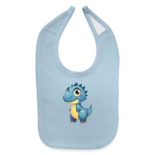 Smiling Blue and Yellow Baby Dinosaur - Baby Bib