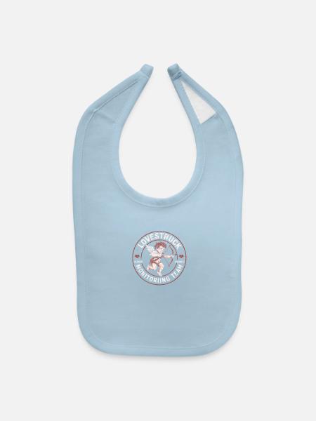 Lovestruck Monitoring Team Funny Valentines Cupid - Baby Bib - light blue - Front