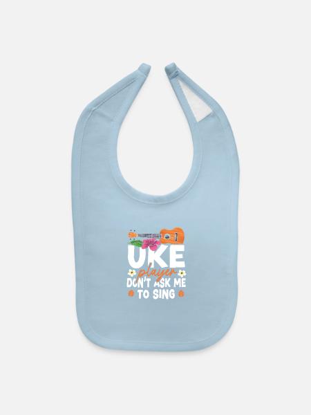 Hawaiian Ukulele Uke Uke Player - Baby Bib - light blue - Front