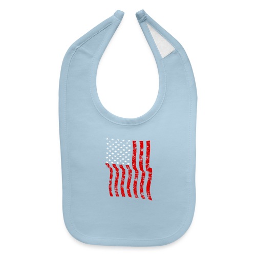 Vintage Waving USA Flag Patriotic T-Shirts Design - Baby Bib