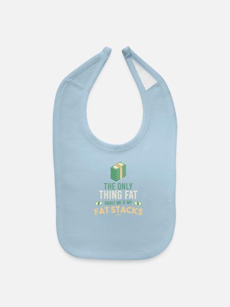 Money wealth prosperity funny saying - Baby Bib - light blue - Front