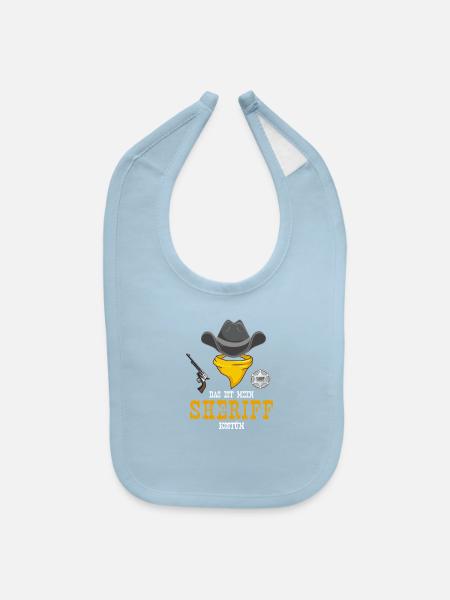 Carnival costume sheriff - Baby Bib - light blue - Front