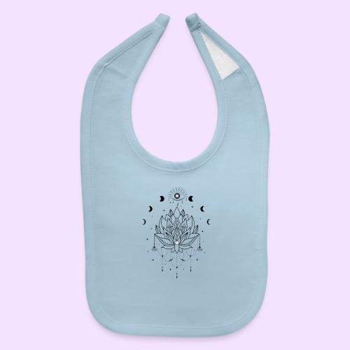 Third Eye Black Lotus Flower - Moon Cycle Design - Baby Bib
