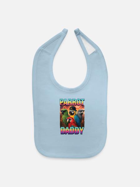 Parrot Daddy - Baby Bib - light blue - Front
