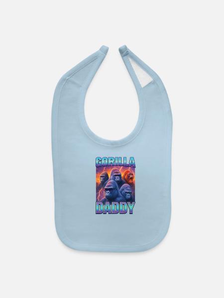 Gorilla Daddy - Baby Bib - light blue - Front