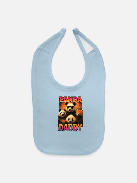 Panda Daddy - Baby Bib - light blue - Front