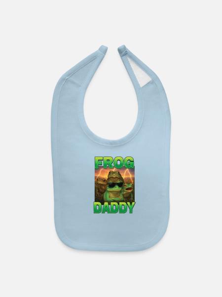 Frog Daddy - Baby Bib - light blue - Front