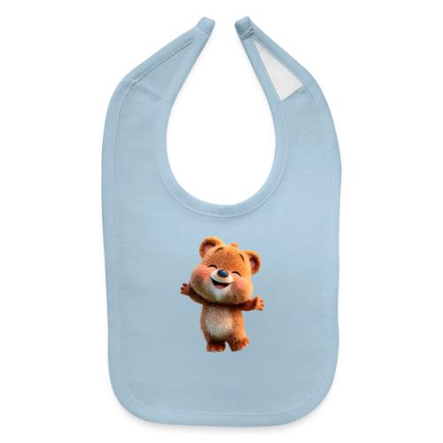 Joyful Baby Bear with Arms Up - Baby Bib