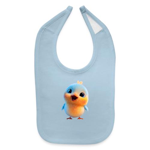 Colorful Cartoon Baby Bird in Orange and Blue - Baby Bib