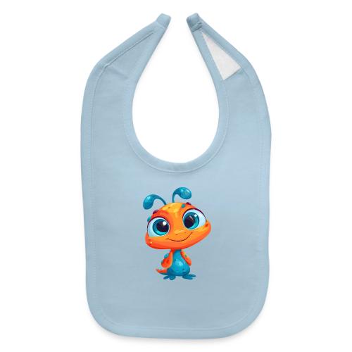 Fun Cartoon Alien in Orange and Blue - Baby Bib
