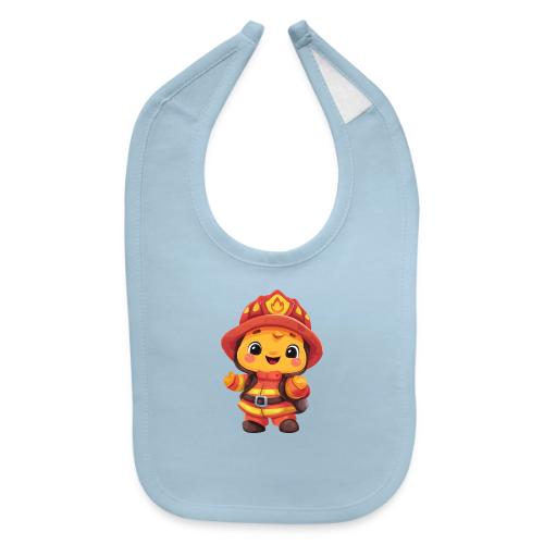 Cute Cartoon Firefighter in Red and Yellow Suit - Baby Bib