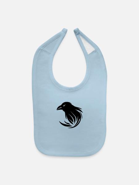 Clever Raven - Clever Birds - Baby Bib - light blue - Front