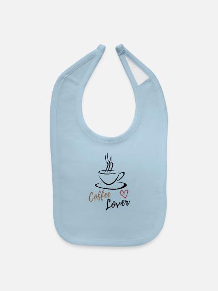 Coffee - Baby Bib - light blue - Front