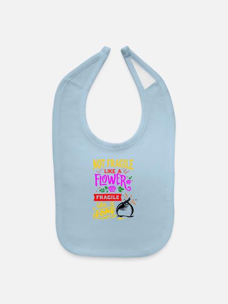Fragile Like A Bomb - Baby Bib - light blue - Front