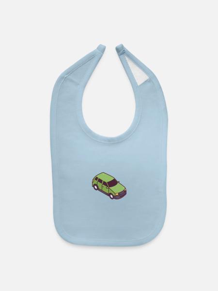 Electric Vehicle - Baby Bib - light blue - Front