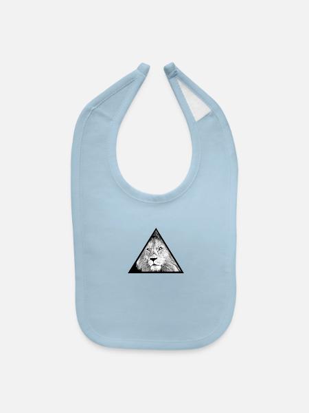 Lion in triangle - Baby Bib - light blue - Front