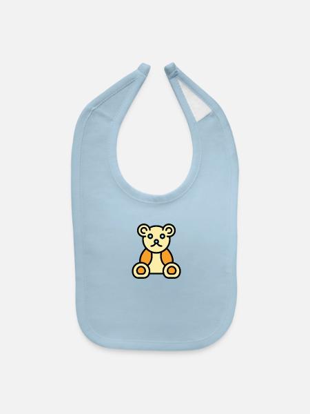 Teddy Bear Lover - Baby Bib - light blue - Front