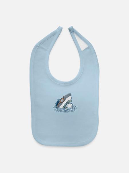 The Nerd Shark - Baby Bib - light blue - Front
